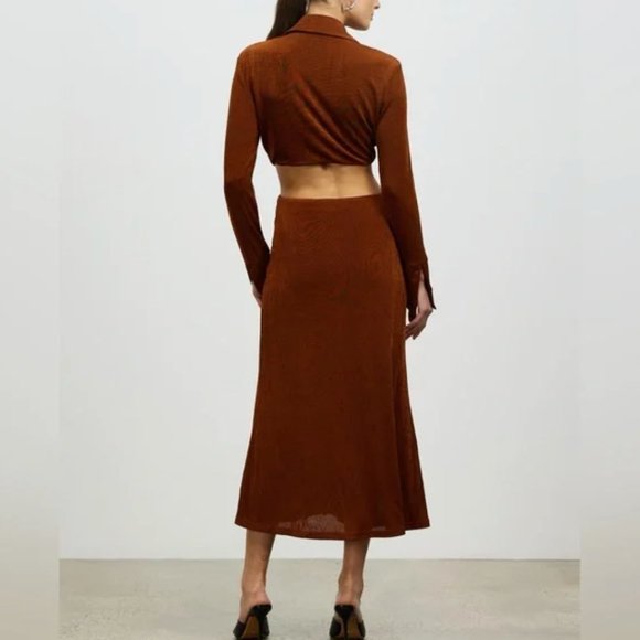 MISHA Salona Midi Dress in Copper size small - Picture 5 of 8